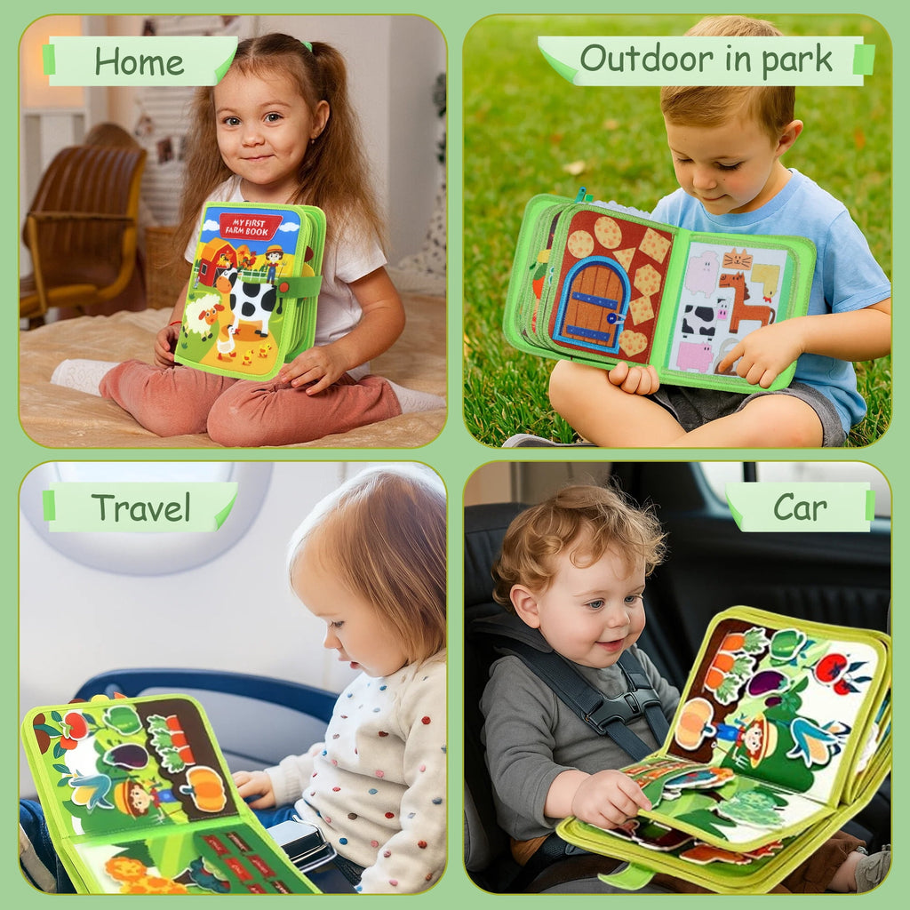 BIGODY Montessori Busy Book & Busy Board Sensory Educational Toy for 1 Year Old Toddlers, Learning Activity Toys for Boys Girls 1-3 Years Old