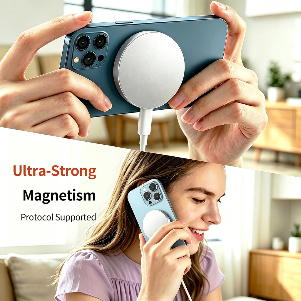 Magneticr Wireless Charging for iPhone 17, Fast Wireless Charger Compatible with iPhone 17 Air Pro Max/16/15/14/13/12 Series, Samsung Galaxy S25, AirPods, USB & USB C Dual Ports, White